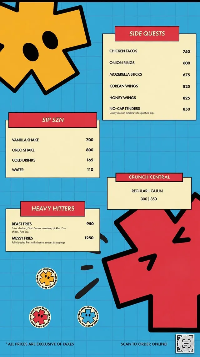 Grub Shack menu, page 2