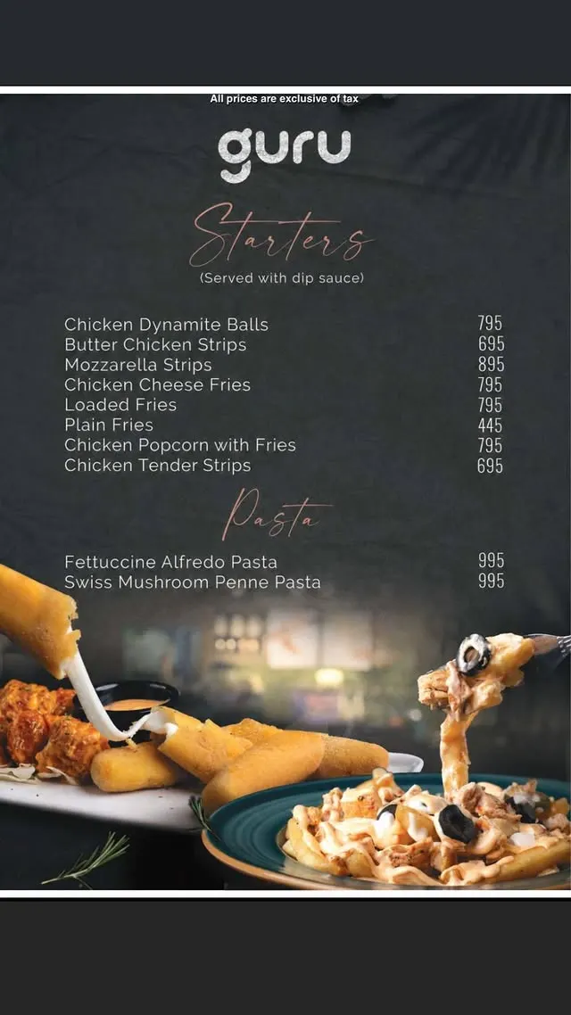 guru Model Town menu, page 1