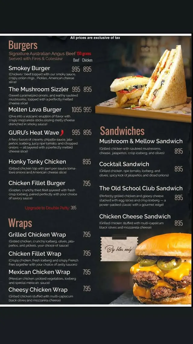 guru Model Town menu, page 2