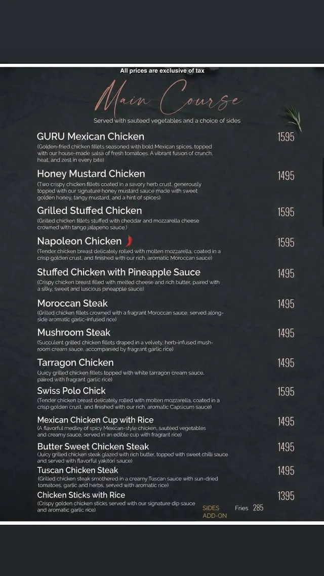 guru Model Town menu, page 5
