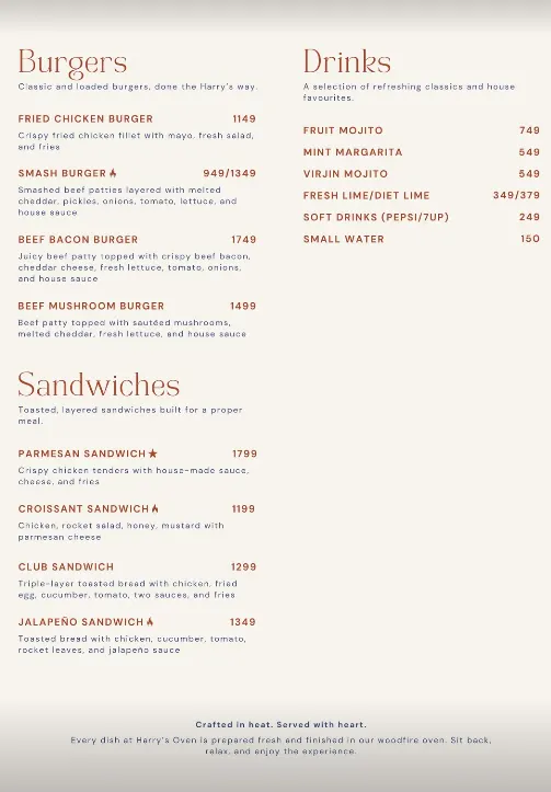 Harry's Oven menu, page 3