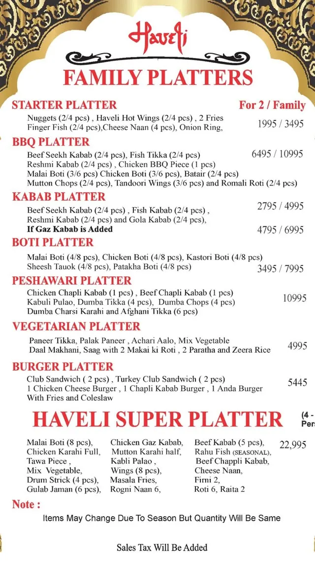 Haveli Restaurant menu, page 4