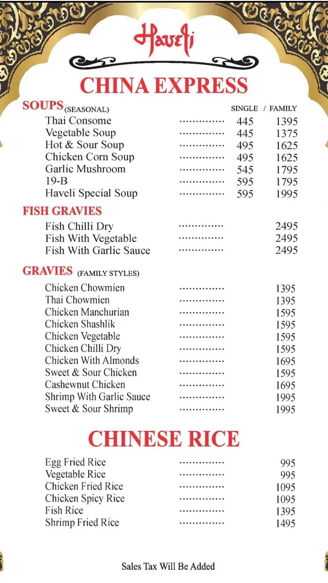 Haveli Restaurant menu, page 8