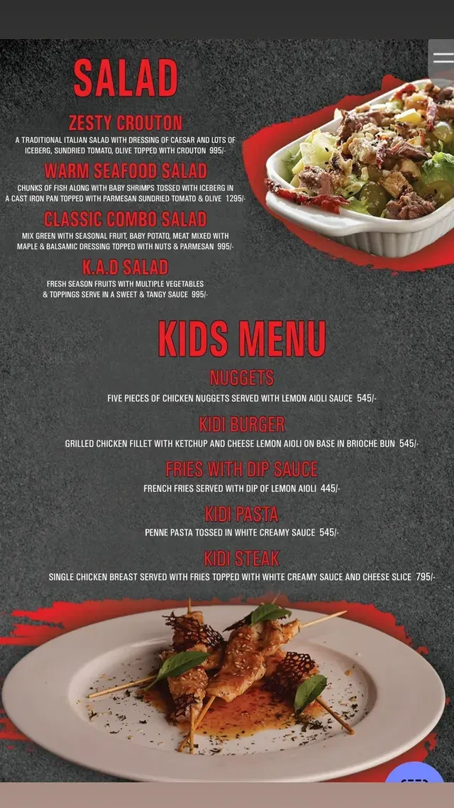 Karnivora Steakhouse menu, page 2