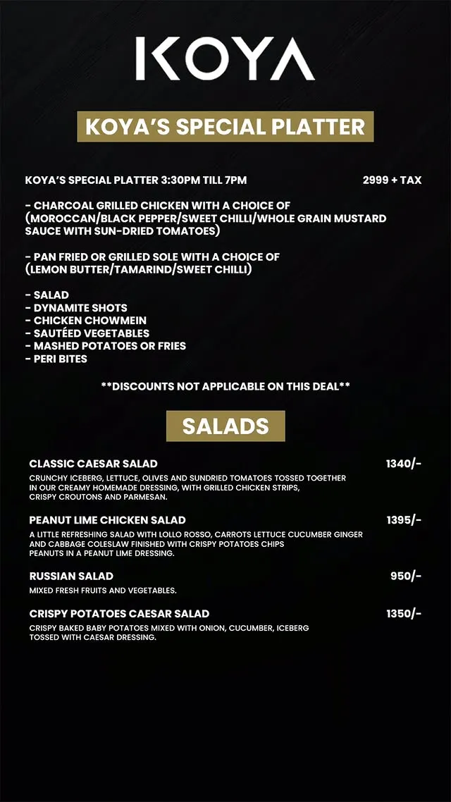 Koya menu, page 5