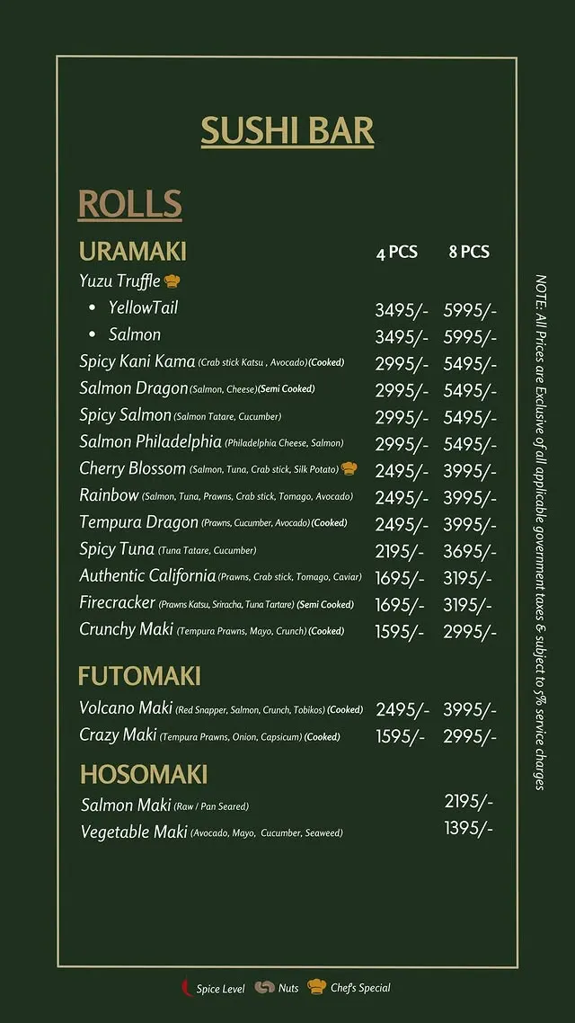 KYOTO menu, page 2