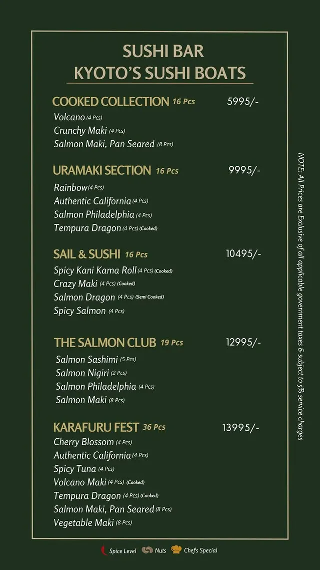 KYOTO menu, page 4