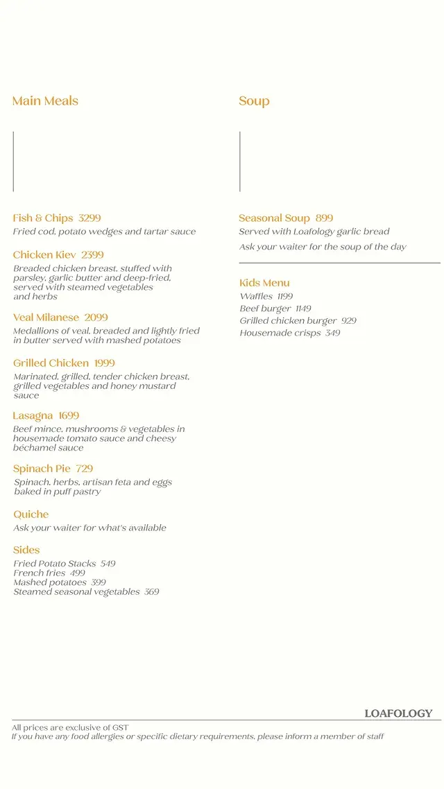 Loafology Bakery & Cafe Gulberg menu, page 4