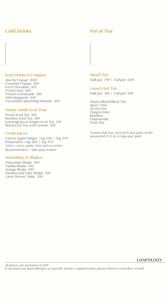 Loafology Bakery & Cafe Gulberg menu, page 6