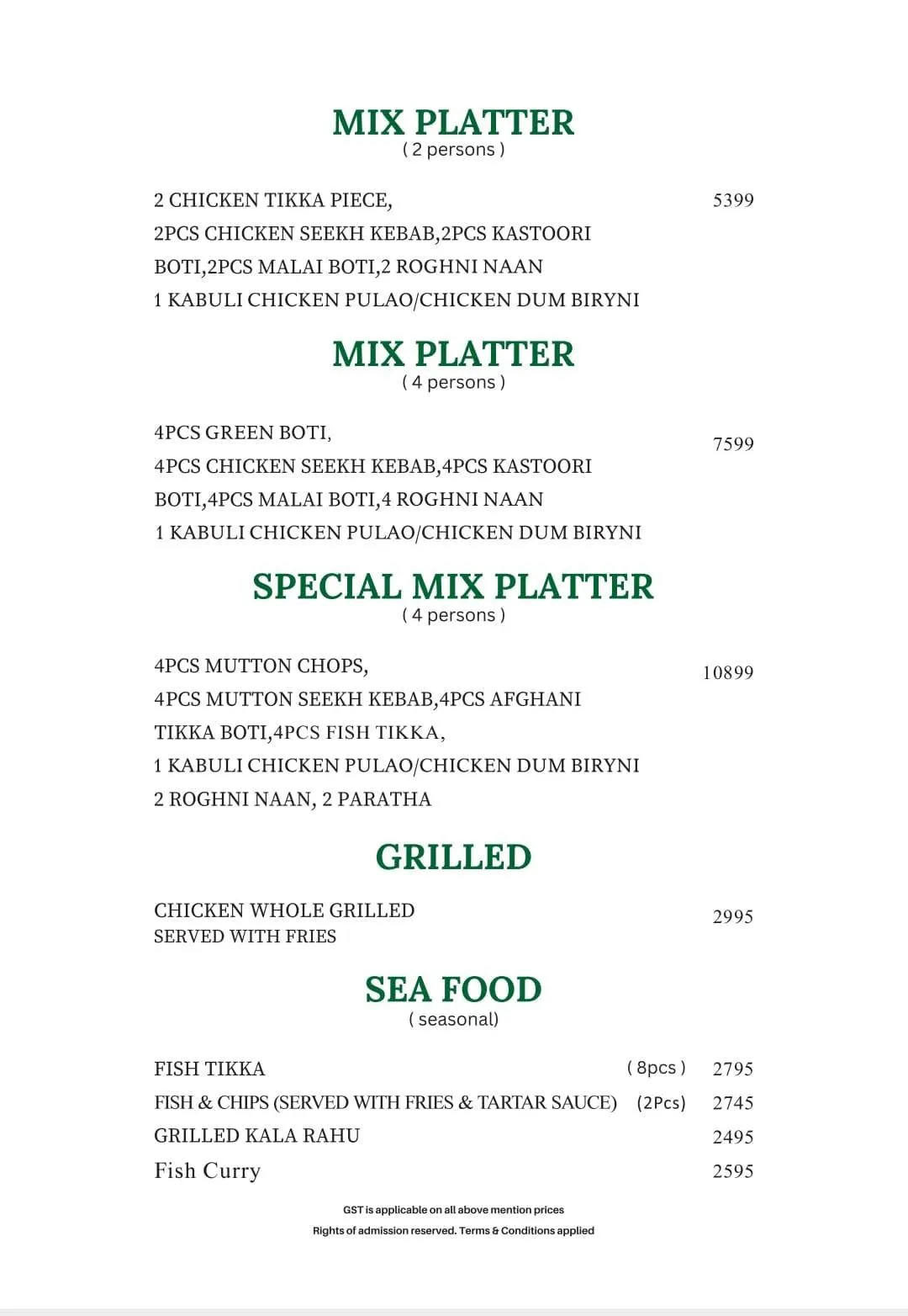 MASALAWALA by Qasar-e-Noor menu, page 1