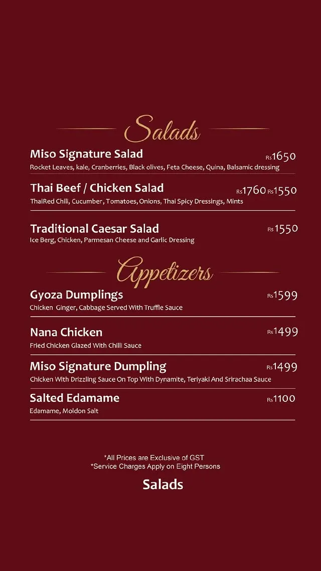 Miso Defence Raya menu, page 2