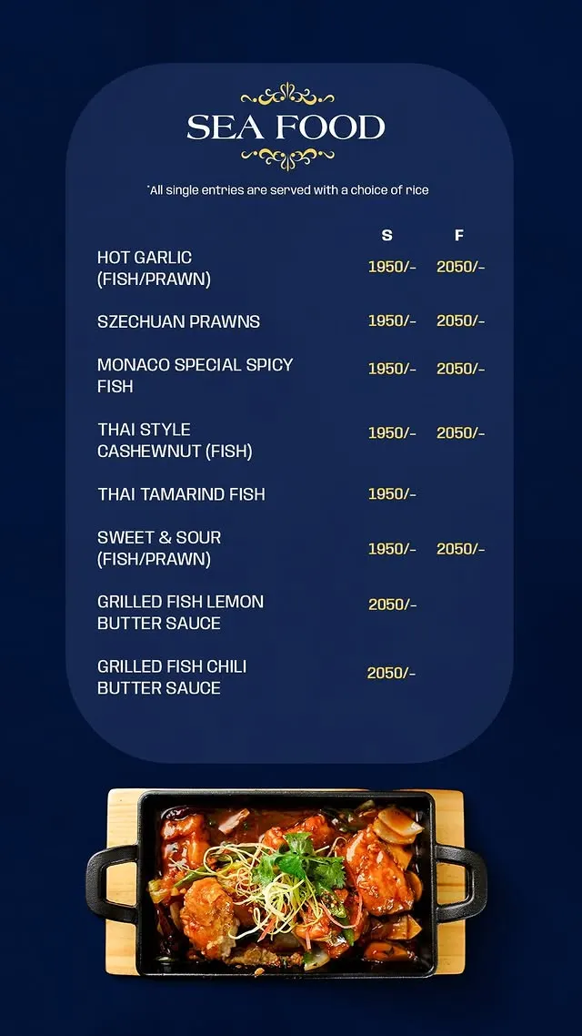 Monaco Bay menu, page 4