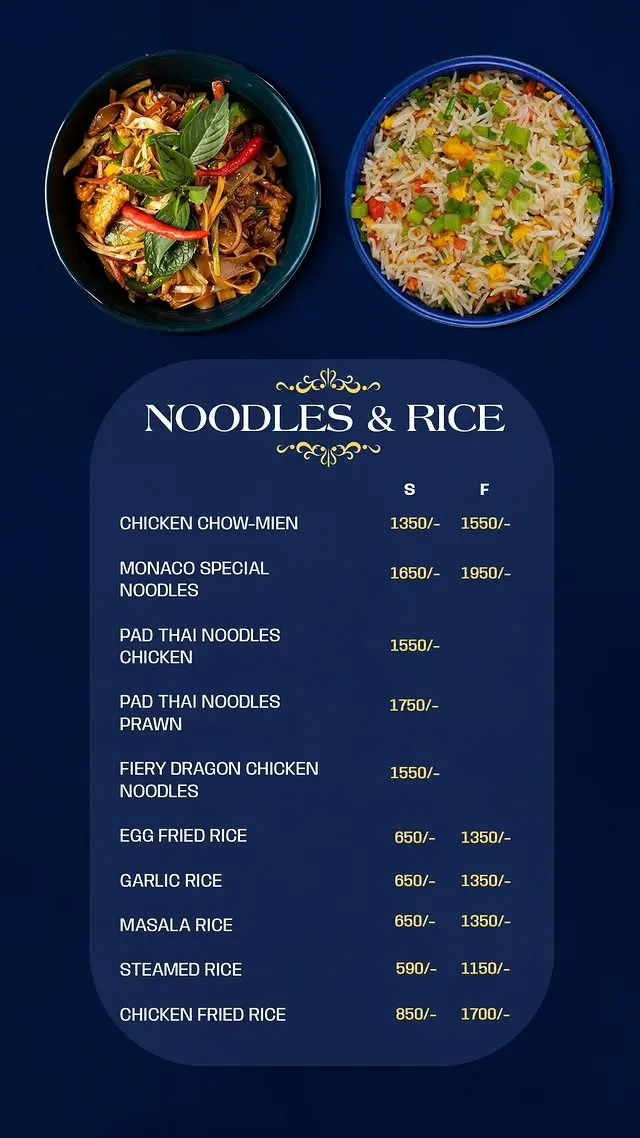 Monaco Bay menu, page 5