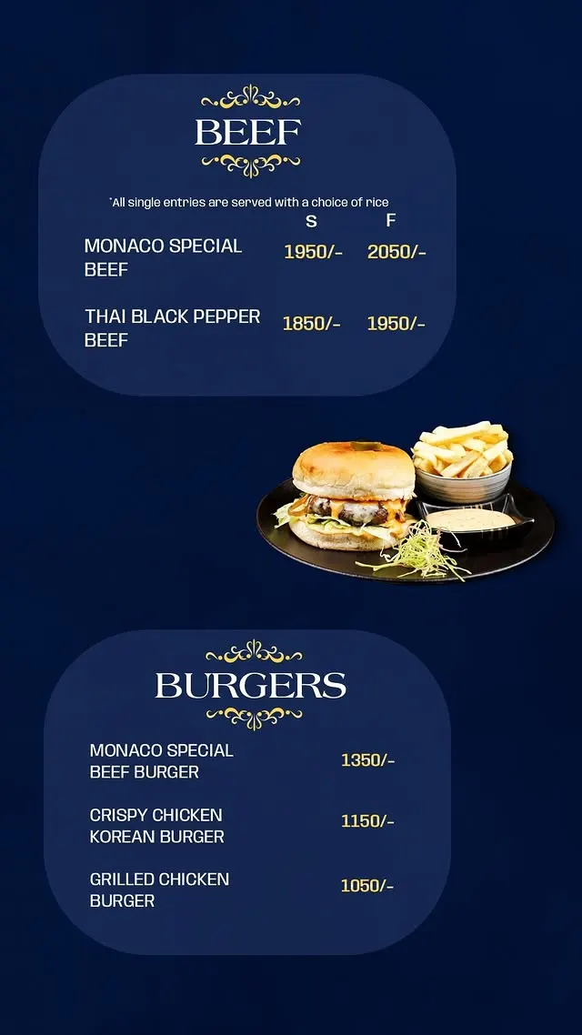 Monaco Bay menu, page 6