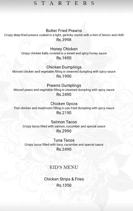 OKA Pan Asian and Sushi menu, page 1