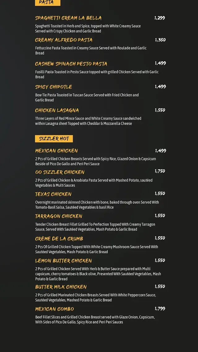 Olive & Oak Restaurant menu, page 2
