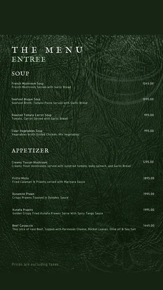 Olivetrail Raya menu, page 1