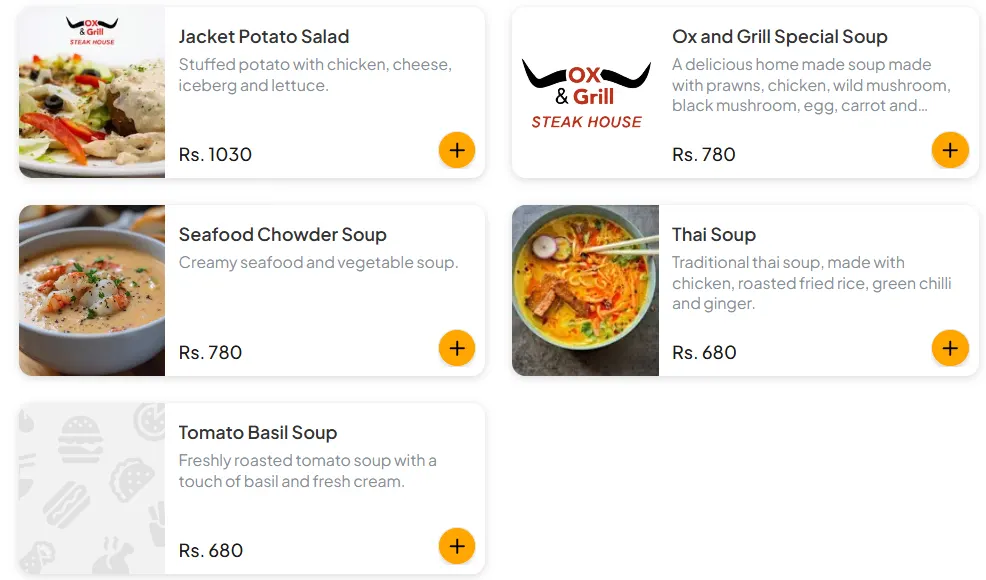 Ox & Grill Steak House Lahore menu, page 4