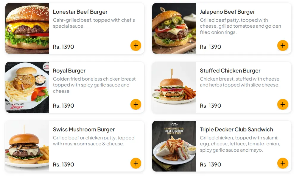 Ox & Grill Steak House Lahore menu, page 6