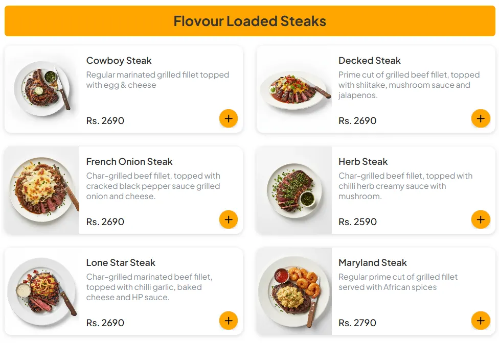 Ox & Grill Steak House Lahore menu, page 7