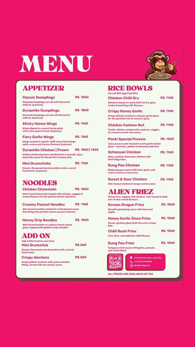 POCKI DHA Phase 5 menu, page 1