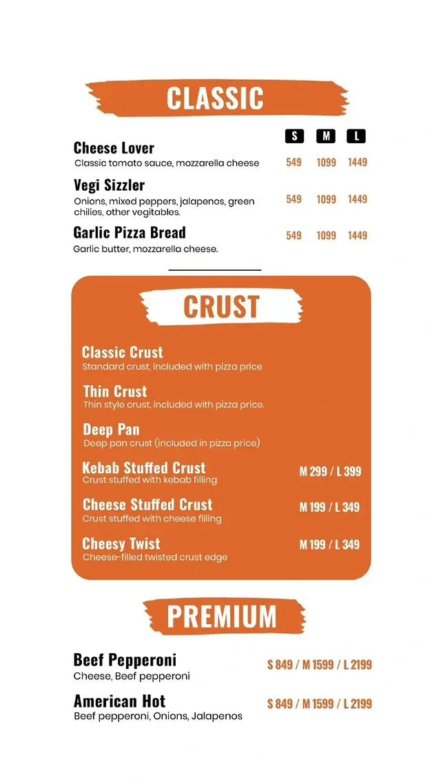 Port Grand Pizzeria menu, page 2