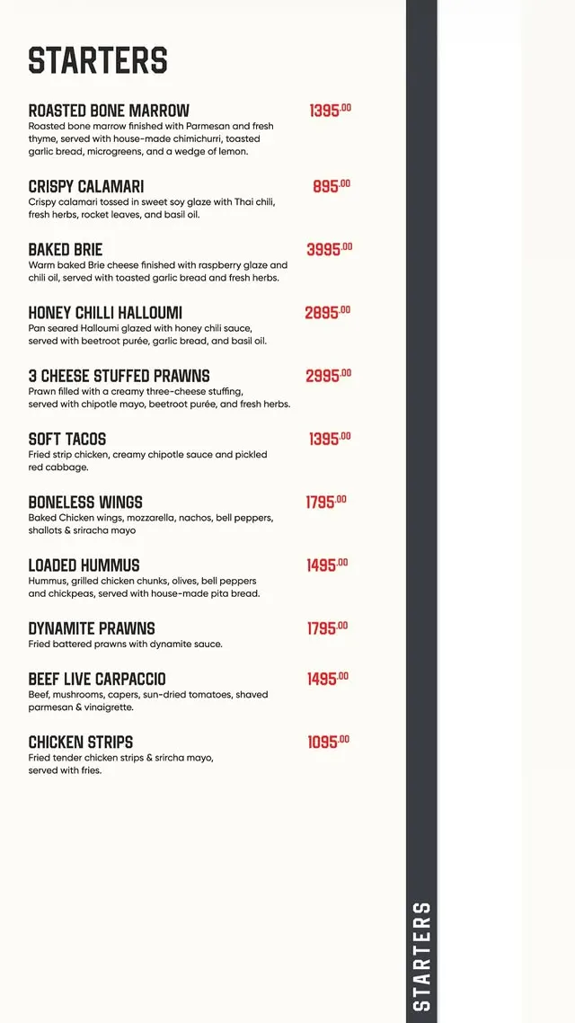 RARE menu, page 1