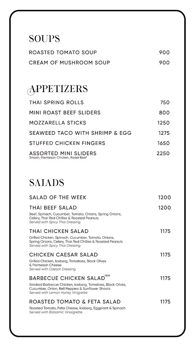 Rina's Kitchenette DHA menu, page 1