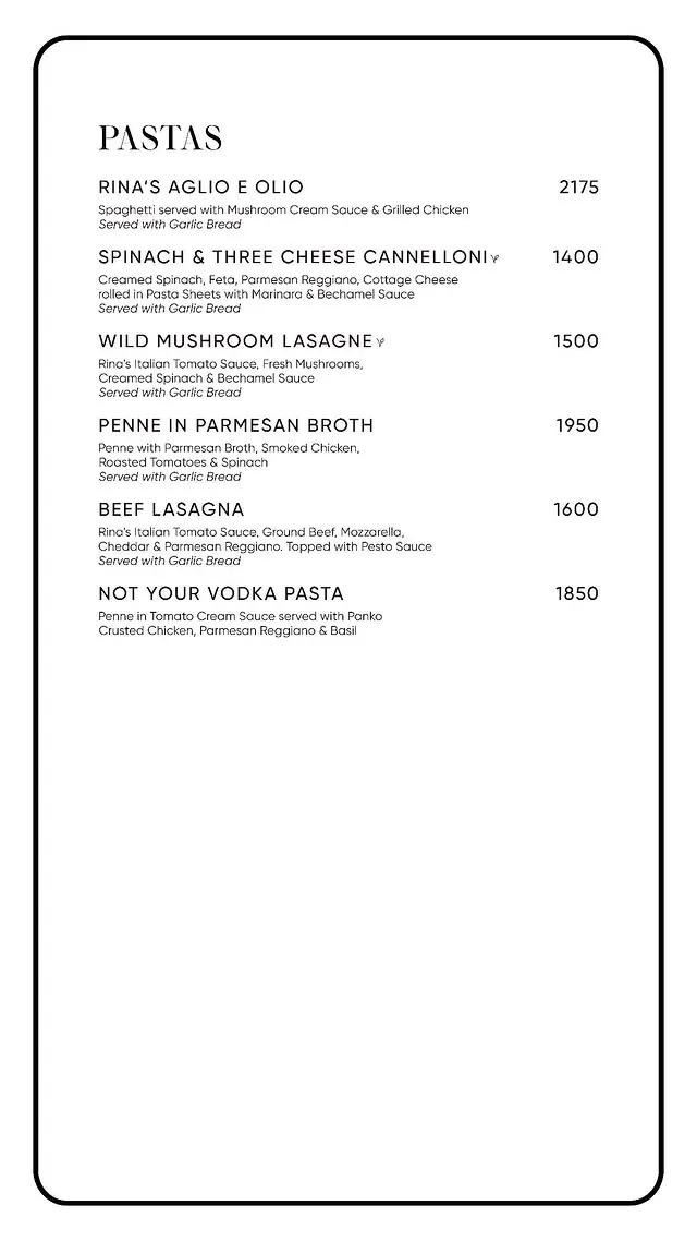 Rina's Kitchenette DHA menu, page 5