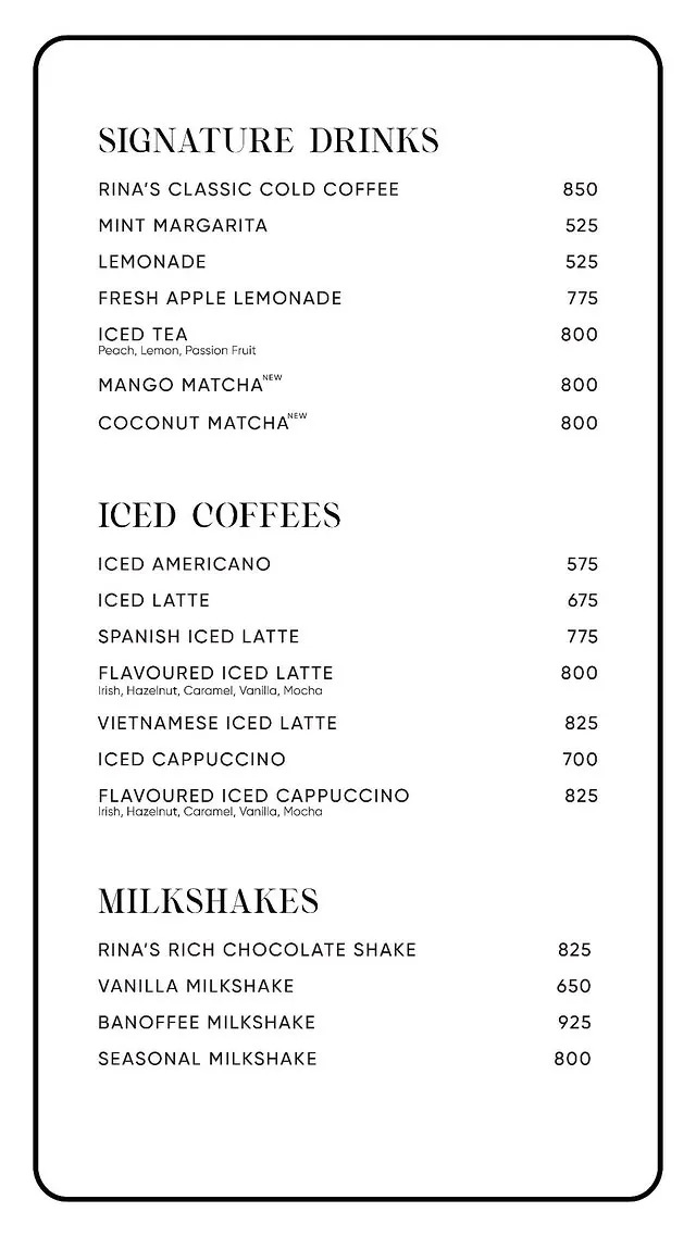 Rina's Kitchenette DHA menu, page 8