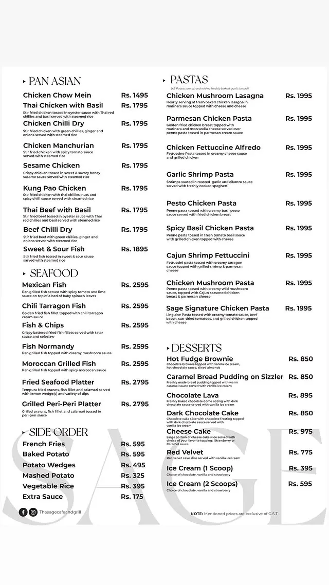 SAGE Cafe & Grill Gulberg III menu, page 3