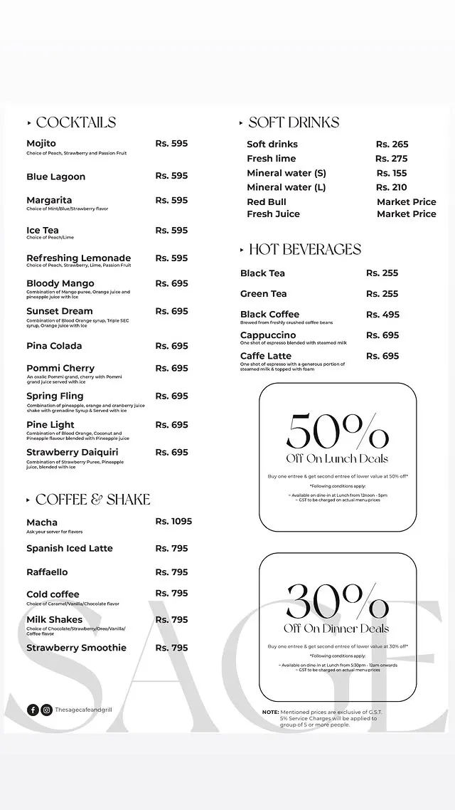 SAGE Cafe & Grill Gulberg III menu, page 4