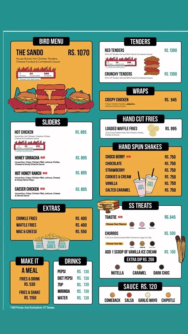 Seven Sides Model Town menu, page 1