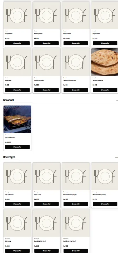 Sholay Restaurant menu, page 4