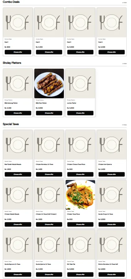 Sholay Restaurant menu, page 5