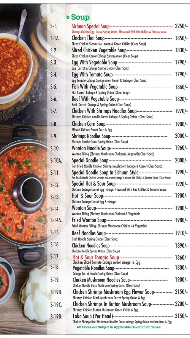 Sichuan Chinese Restaurant menu, page 2