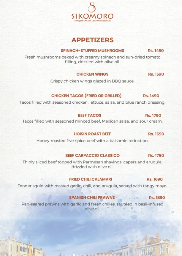 SIKOMORO menu, page 2