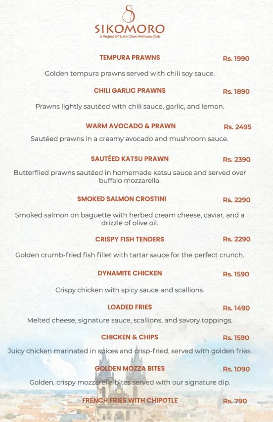 SIKOMORO menu, page 3