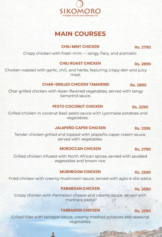 SIKOMORO menu, page 5