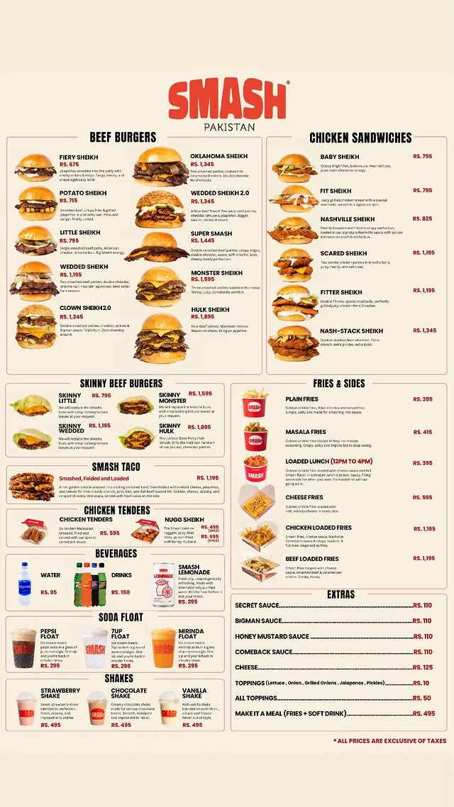 SMASH Model Town menu, page 1