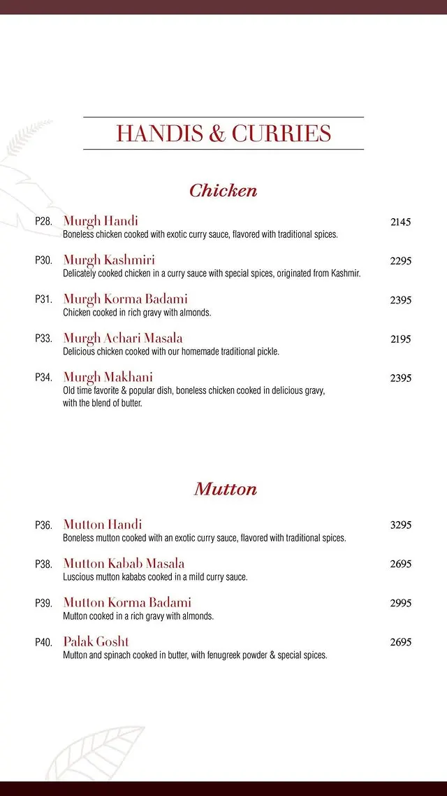 Spice Bazaar menu, page 4