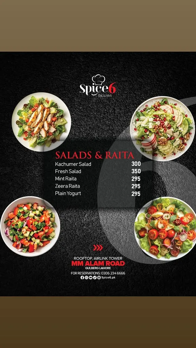 Spice6 Exclusive menu, page 9