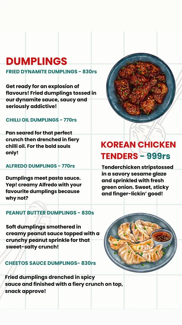 Steamin - Momo, Dumplings and Noodles menu, page 1