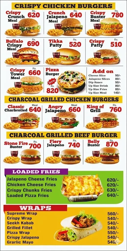 STONEFIRE menu, page 2
