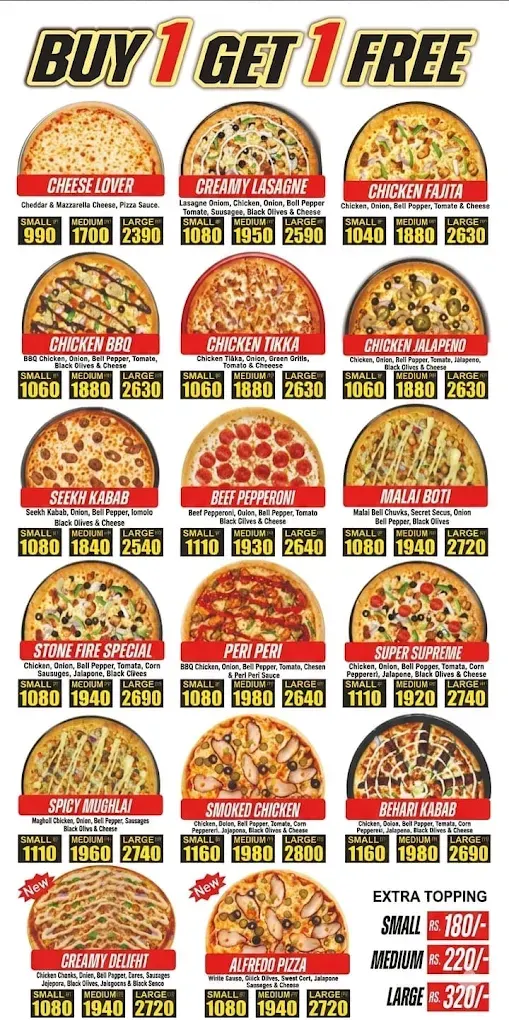 STONEFIRE menu, page 4
