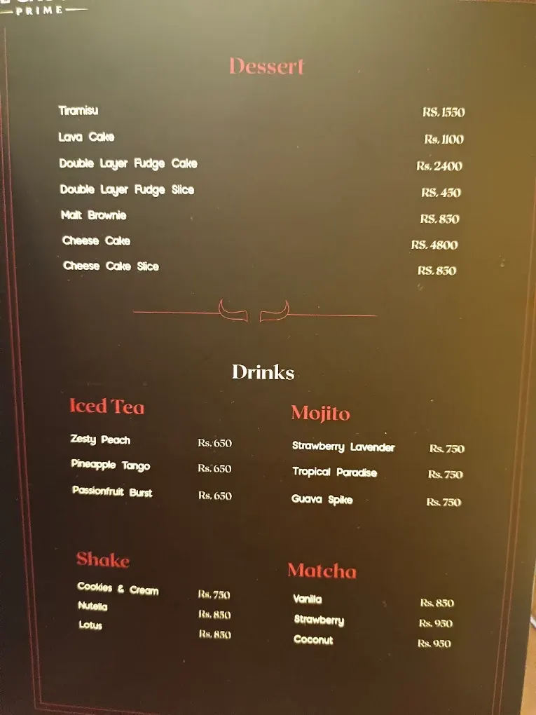 The Gauchos Prime menu, page 6