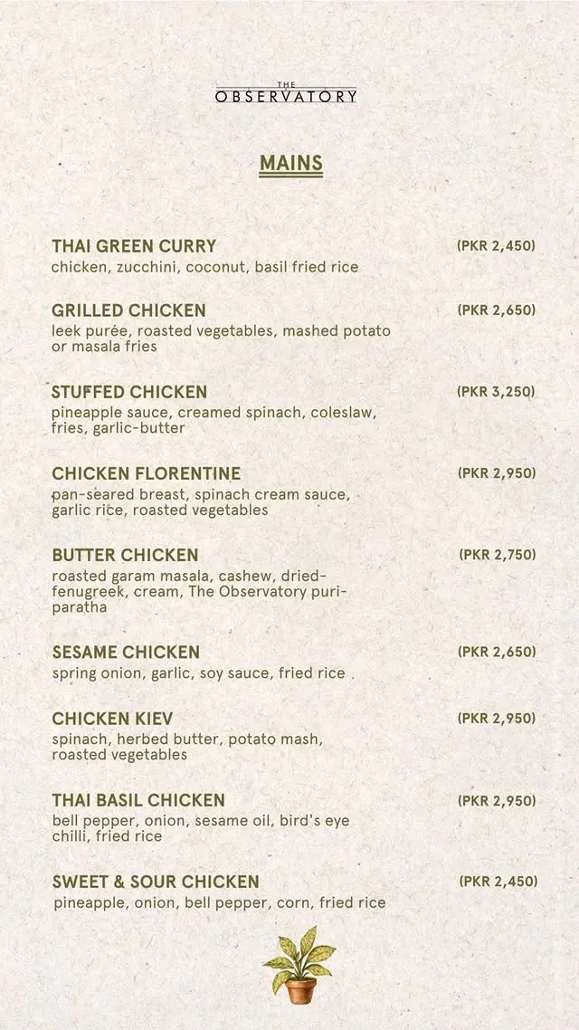 The Observatory menu, page 3
