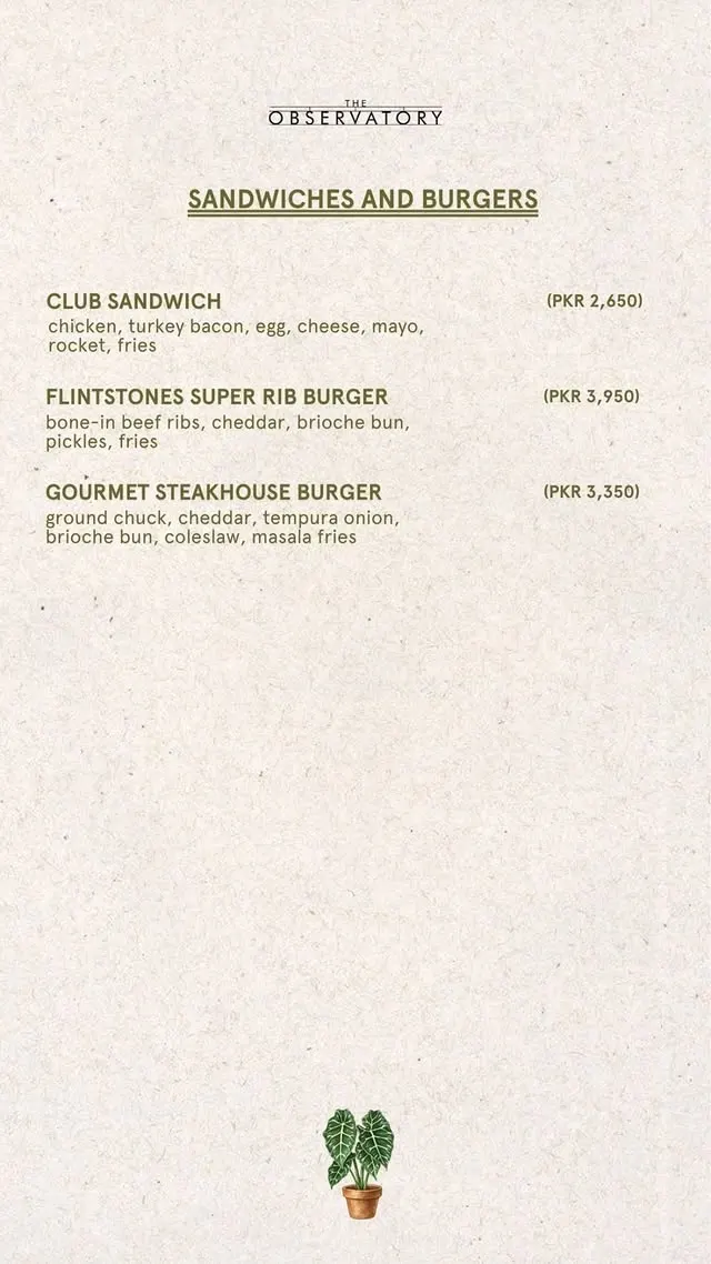 The Observatory menu, page 7