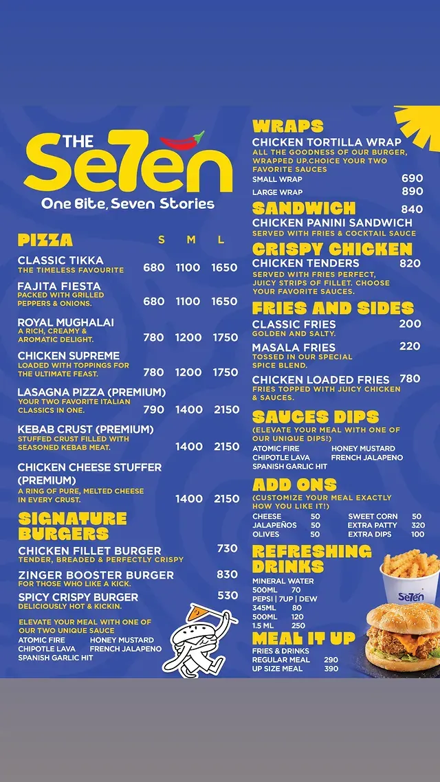 The Se7en menu, page 1