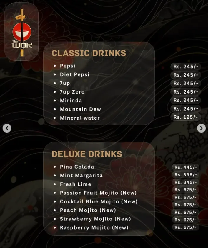 The Wok Pakistan menu, page 4
